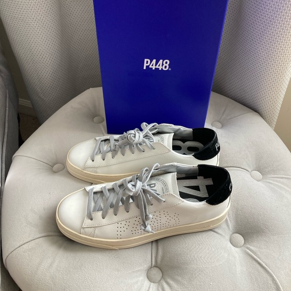 P448 Jack Sneaker in White and Black NIB - Picture 8 of 8